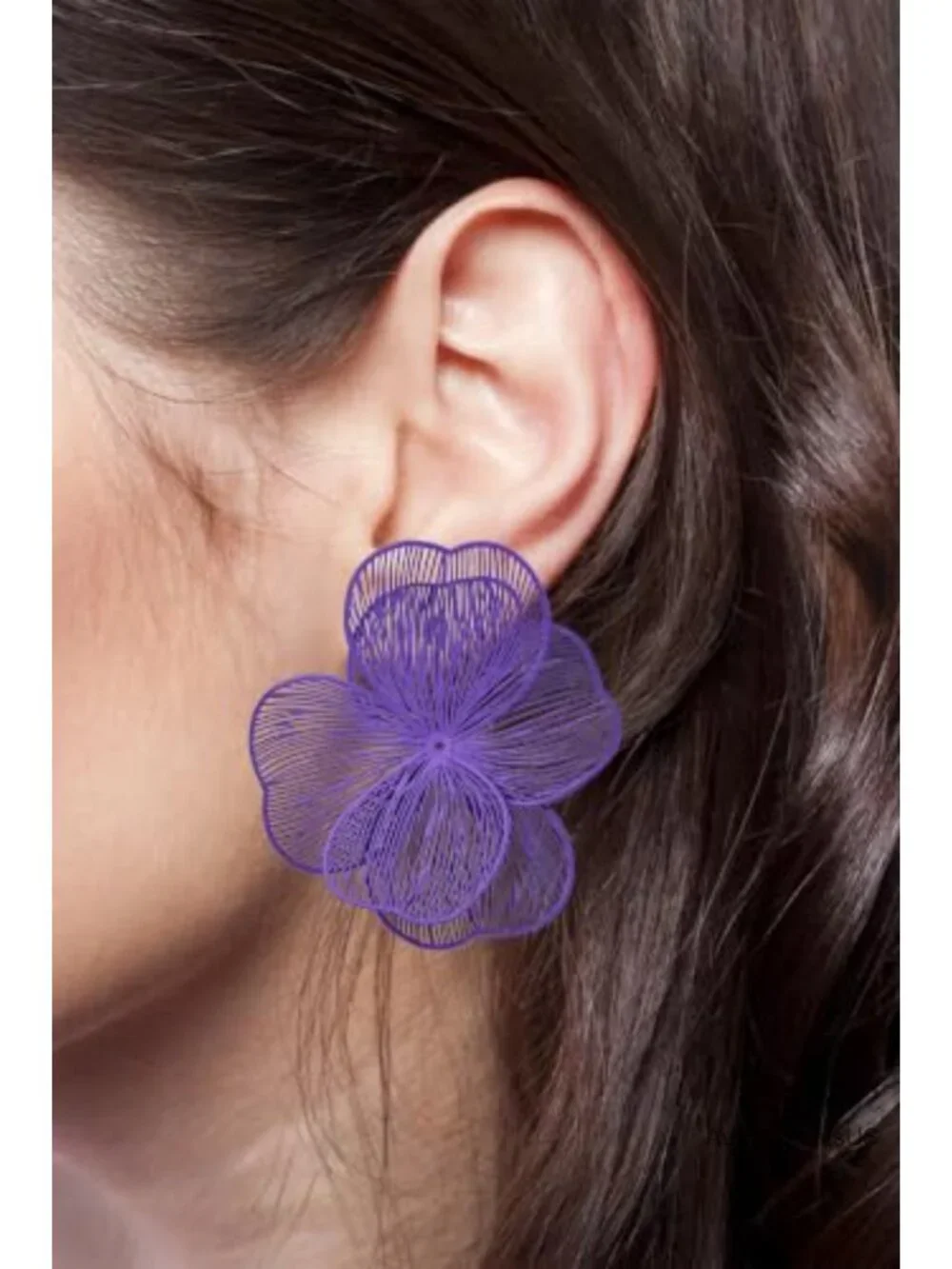 14K Gold Plated Large Flower Statement Earrings Trendy Boho Chunky